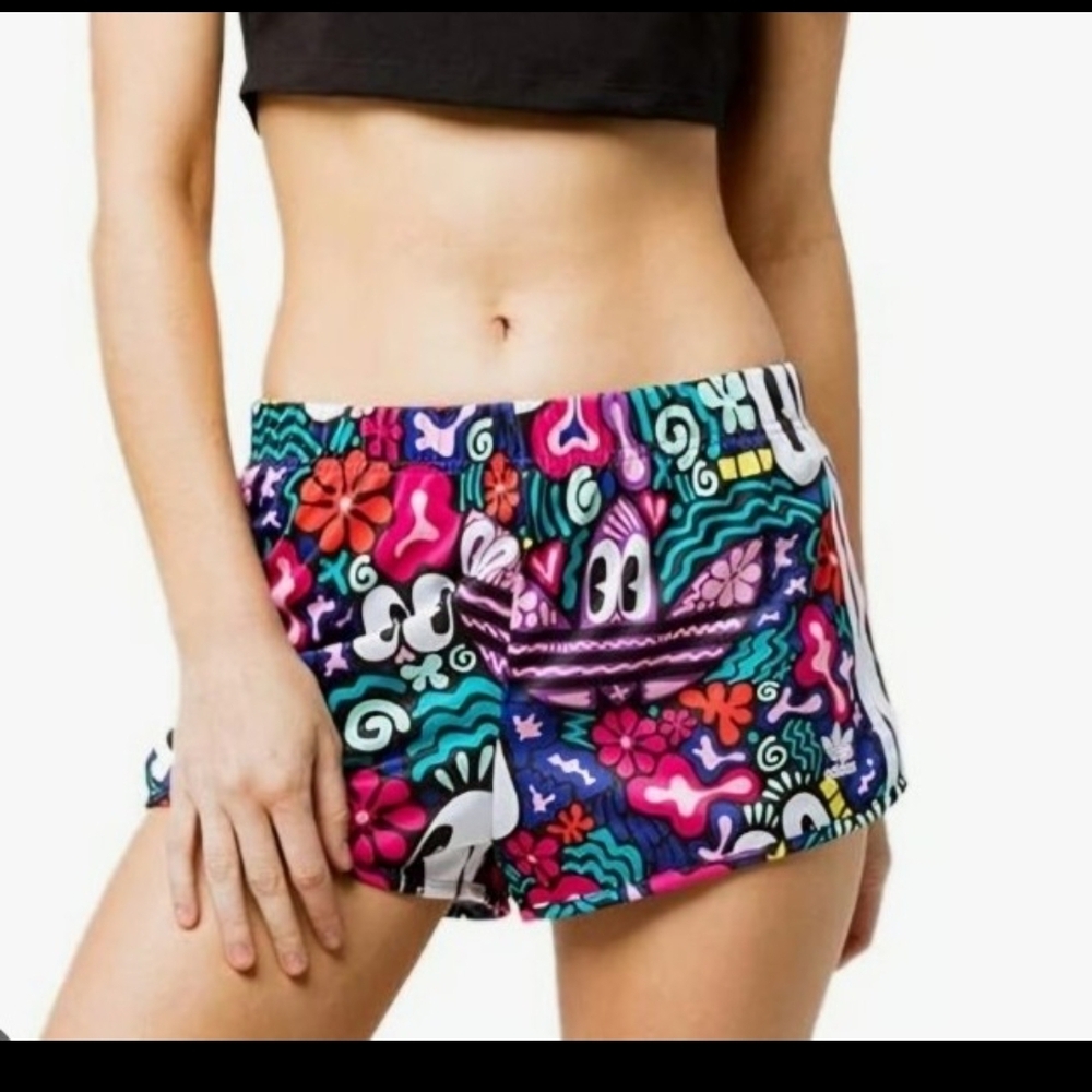 Vibrant Multicolor Patterned Athletic Shorts - image 1